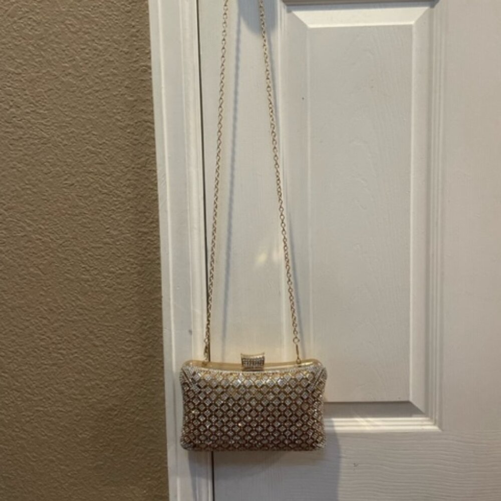 Gold and rhinestone purse